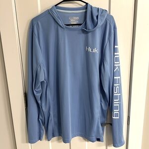 HUK fishing long sleeve tee with hood